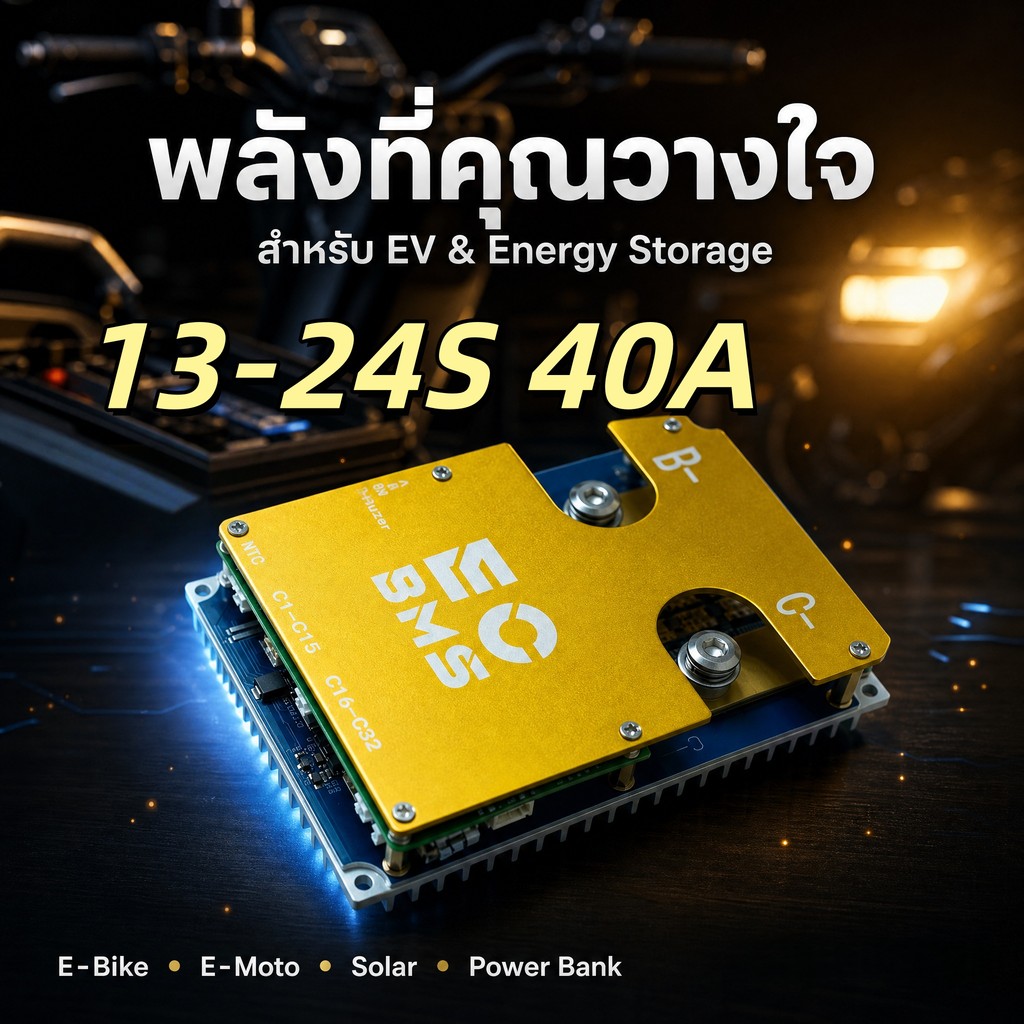 ECBMS BMS Bluetooth สั่งการผ่านแอป ระบบสมาร์ท BMS จัดการ LiFePO4 48V