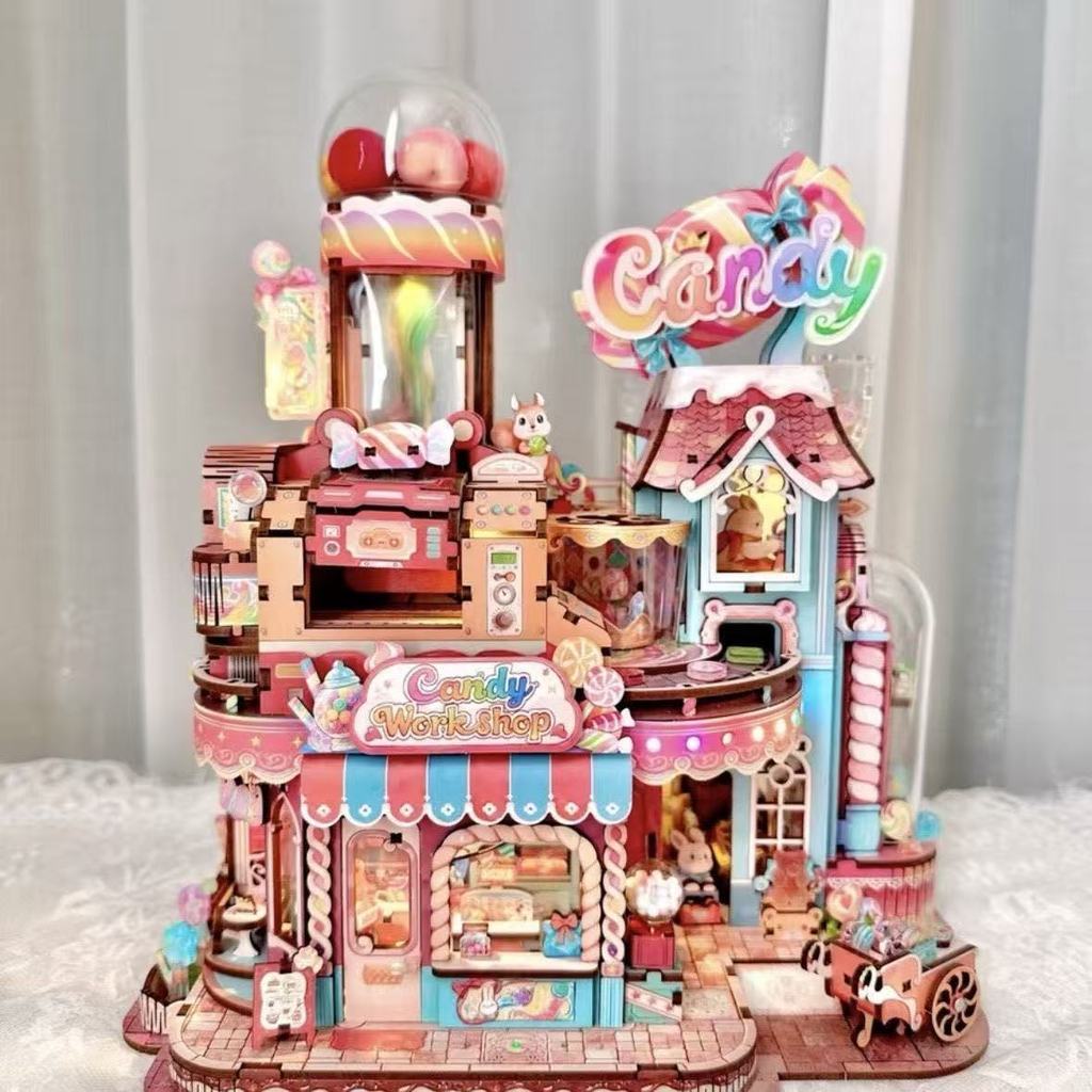 [Bangkok Express] Fun Candy Workshop diy Music Cabin Assembly Building Blocks ของขวัญปีใหม่ Tonechee