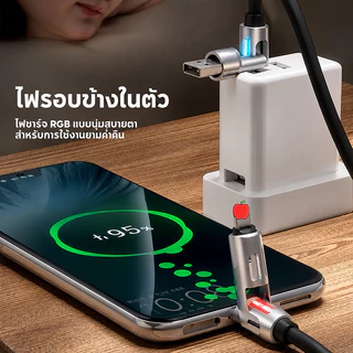 ZJ HOME สายชาร์จเร็ว 4in1 Fast Charge 240w สายชาร์จมือถือ แสงไฟ RGB สายชาร์จTYPE C USB