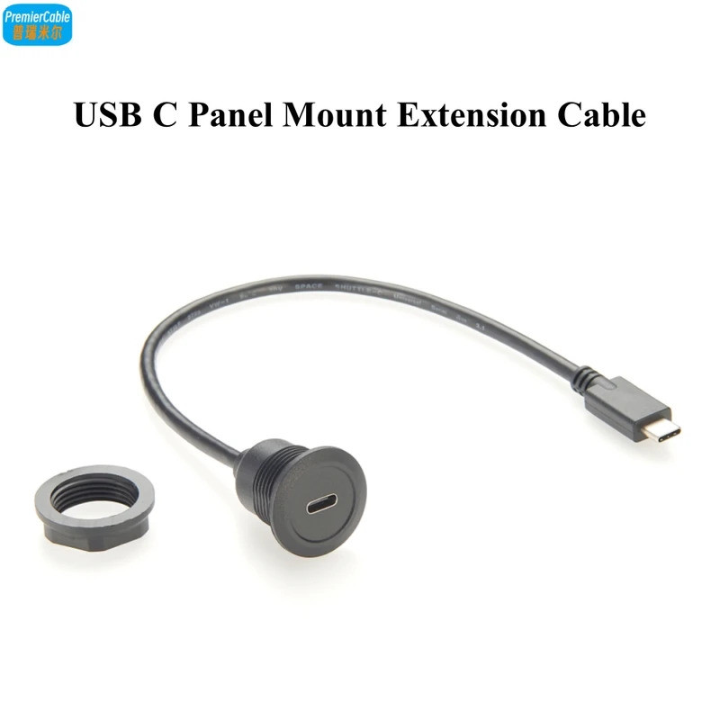 HUI USB C Converter Extension Cable Type C ชายหญิงสาย USB C แผงกลม Mount Cable USB 3.1 Type C Extens