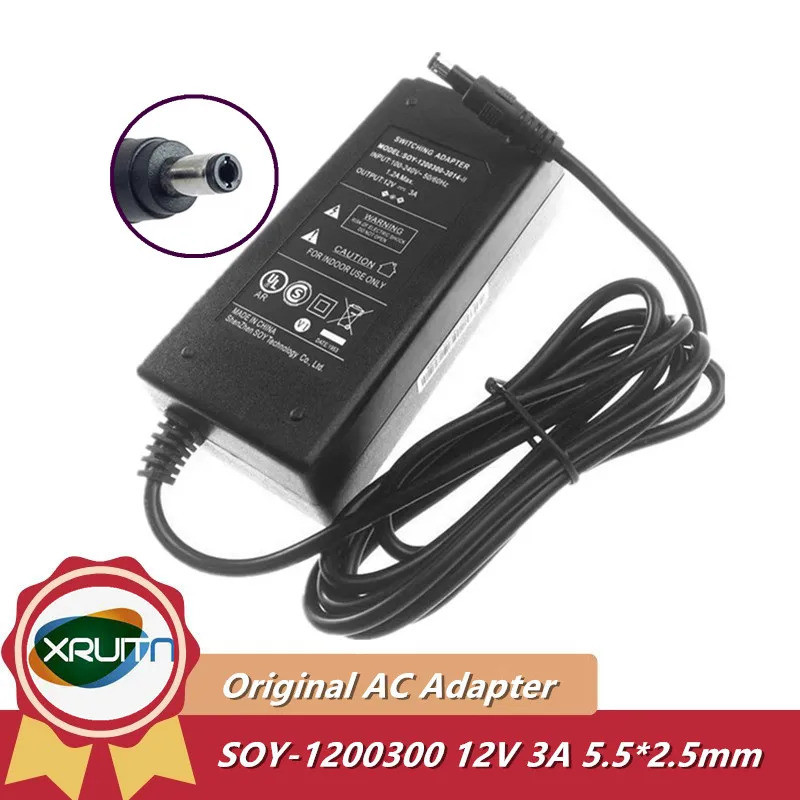 ถั่วเหลืองแท้-1200300 12V 3A 36W AC Adapter Charger สําหรับ Autel MS906 MS906S MS906BT MS908 MS908S 