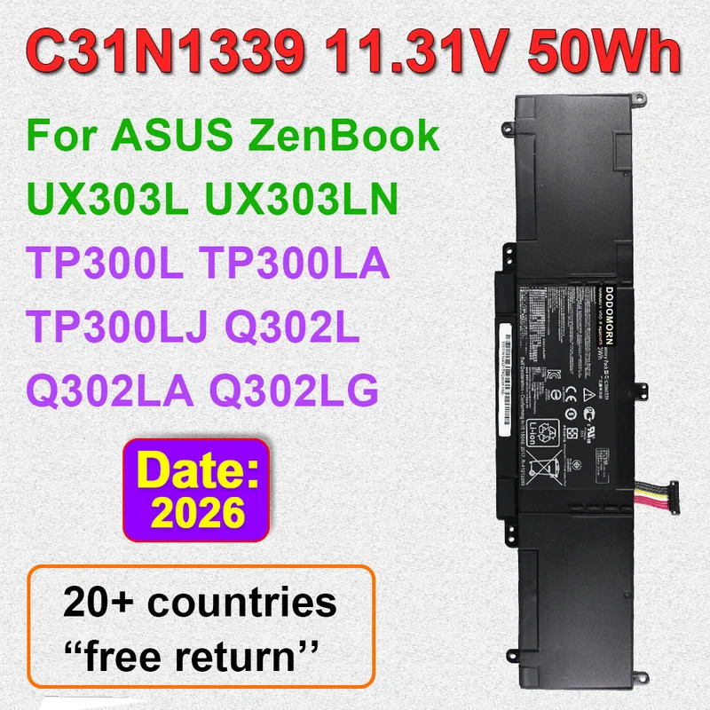 C31N1339 สําหรับ ASUS ZenBook UX303L UX303LN TP300L TP300LA TP300LJ Q302L Q302LA Q302LG แบตเตอรี่แล็
