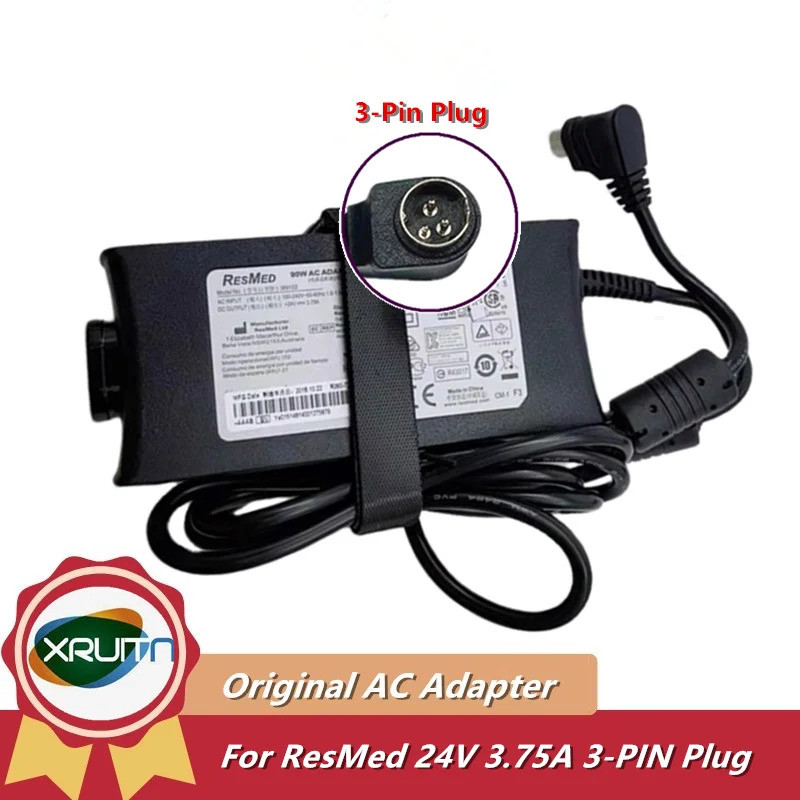 อะแดปเตอร์ AC DC 3 พิน AC DC ดั้งเดิม 24V 3.75A 90W สําหรับตอบสนอง 369102 เครื่องชาร์จพาวเวอร์ซัพพลา