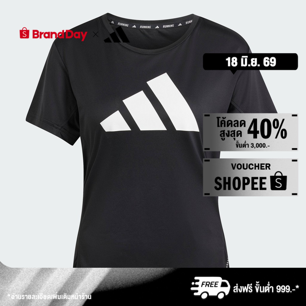 adidas วิ่ง เสื้อยืด Run It ผู้หญิง สีดำ IL7227