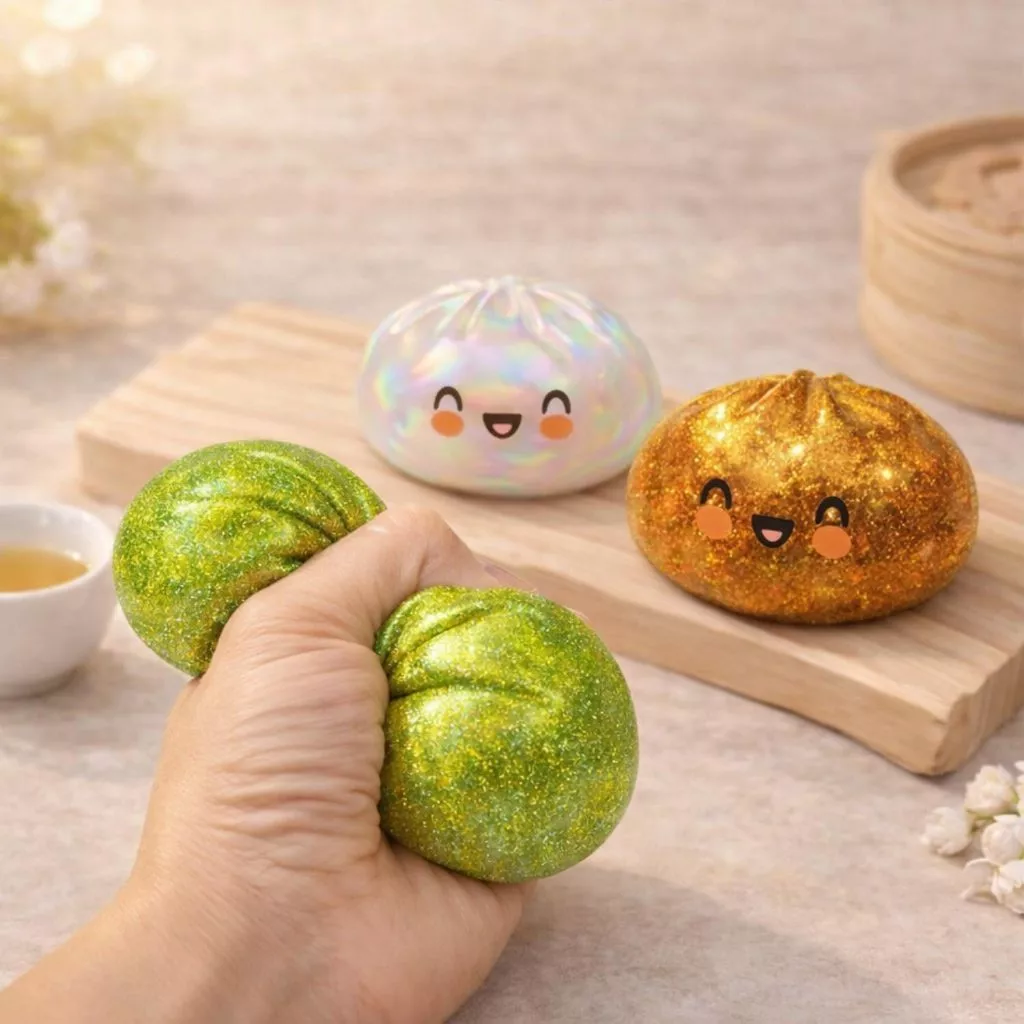 2026 Glitter Dumpling Squishy ของเล่นบีบบัวนุ่ม thumbnail 3