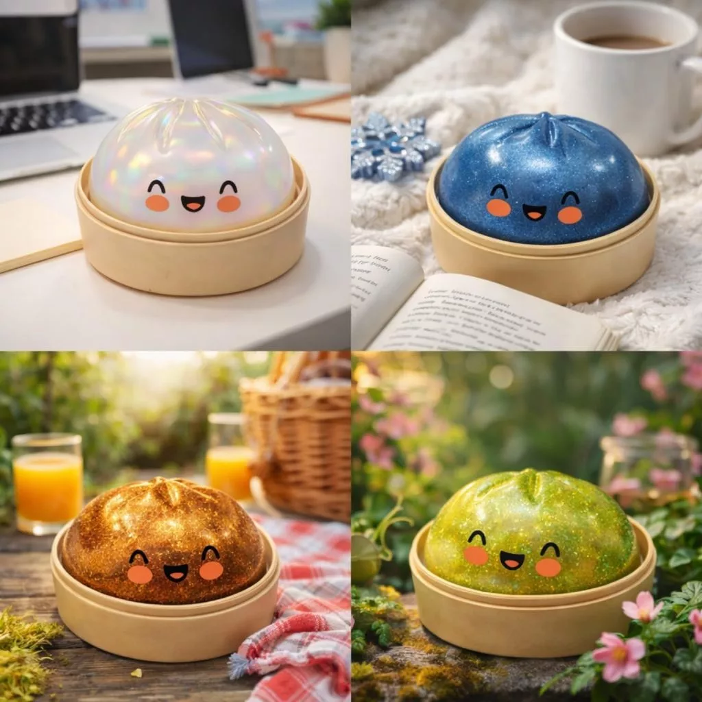2026 Glitter Dumpling Squishy ของเล่นบีบบัวนุ่ม thumbnail 4