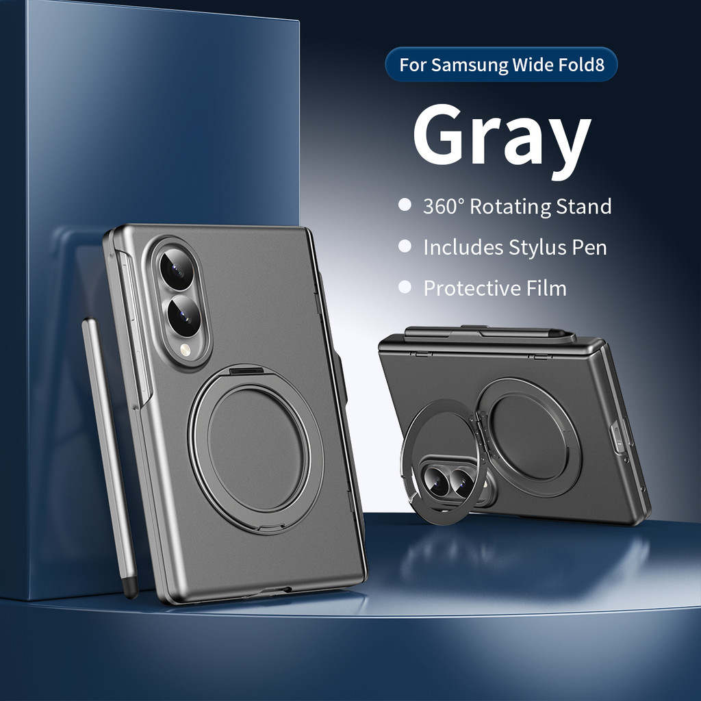 แม่เหล็กหมุนสําหรับ Samsung Galaxy Z พับ 8 พับกว้าง 8 Ultra Fold8 กว้าง Fold7 พับ 7 6 5 4 3 5G ที่ใส่ปากกาบานพับพร้อมปากกาฟิล์มแก้วฝาครอบป้องกัน