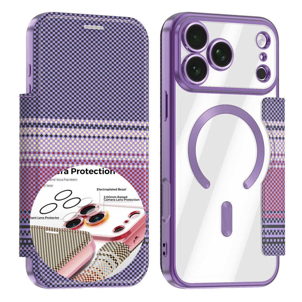 เคส iPhone 16 Pro Max ใหม่พร้อมตัวป้องกันกล้อง 18Pro 16Plus/16+ เคสแบบพับชาร์จแม่เหล็กเป็นพิเศษเคส iPhone17 ป้องกันการตกพร้อมที่ใส่การ์ด