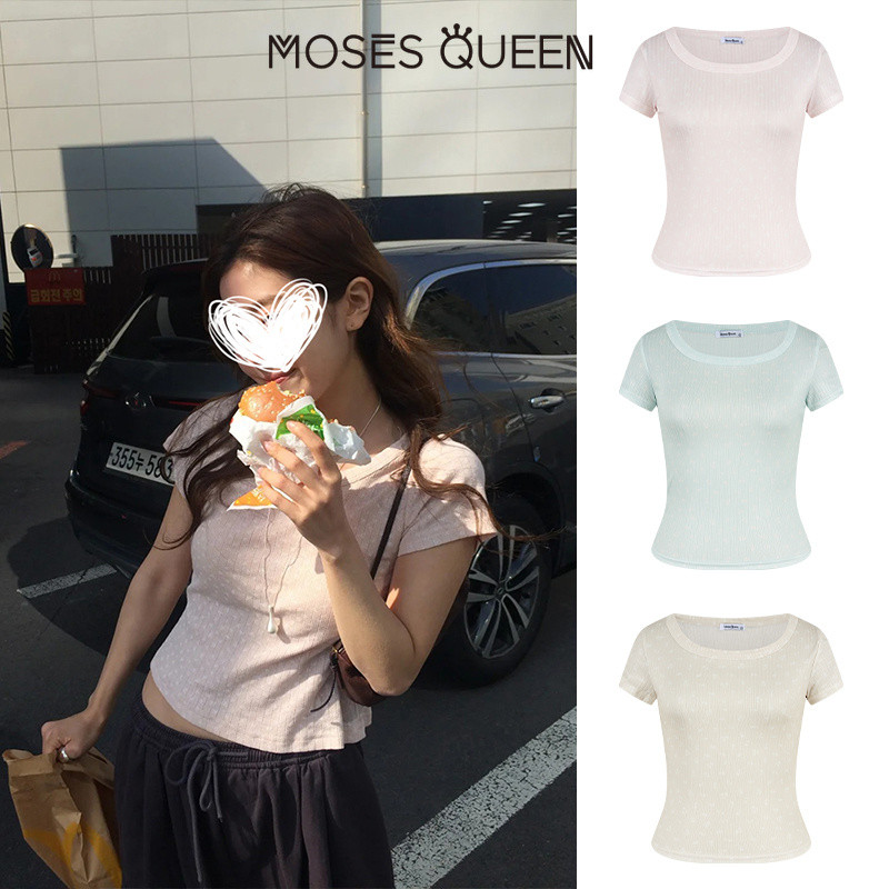 Mosesqueen Áo Thun Tay rộng phong cách Hàn Quốc MOSES Queen áo cánh dáng ôm hợp thời trang cho nữ #63863