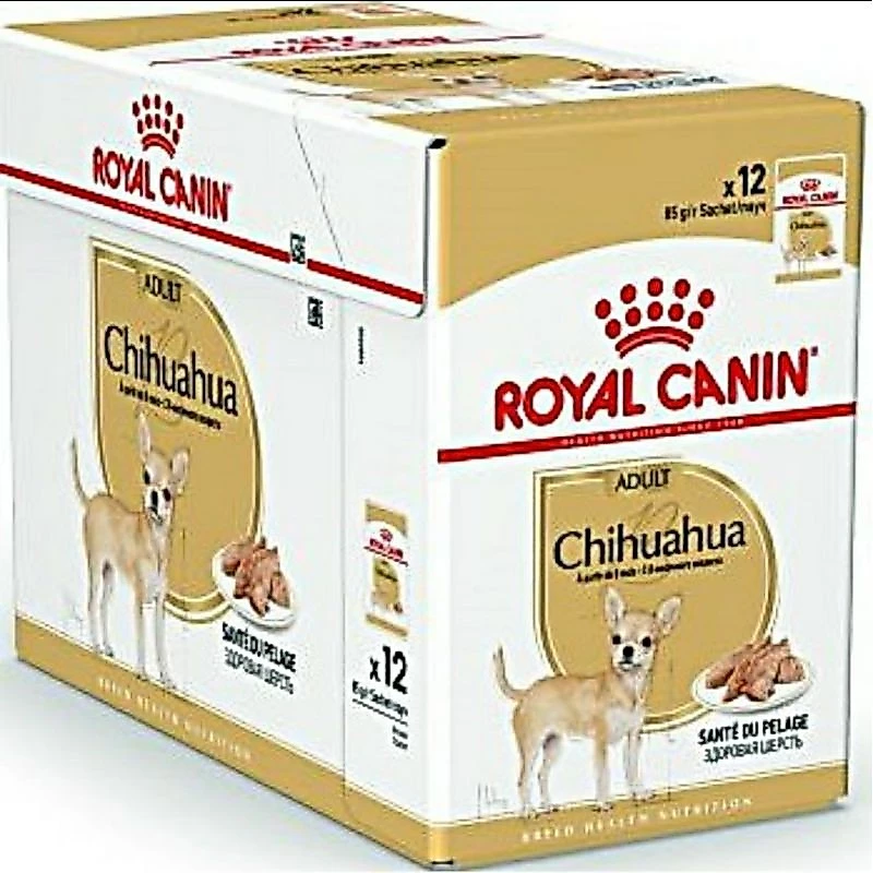 อาหารเปียก Royal Canin CHIHUAHUA ADULT สำหรับสุนัขพันธุ์ชิวาวา 12 ซอง(1 กล่อง)