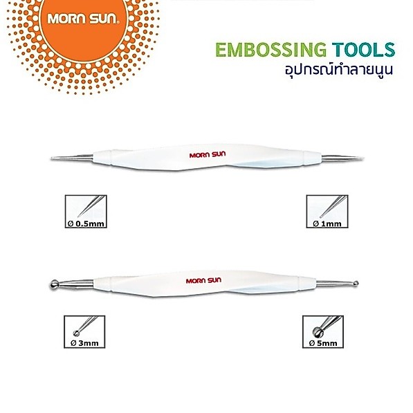 อุปกรณ์ทำลายนูน (Embossing Tool) ยี่ห้อ MORN SUN มอร์น ซัน ขนาด 0.5mm+1mm เเละ 3mm+5mm