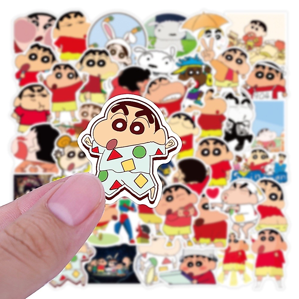พร้อมส่ง New Sticker Crayon Shin-chan Shin chan  สติกเกอร์กันน้ำรูปแบบที่แตกต่างกัน 50 ชิ้น