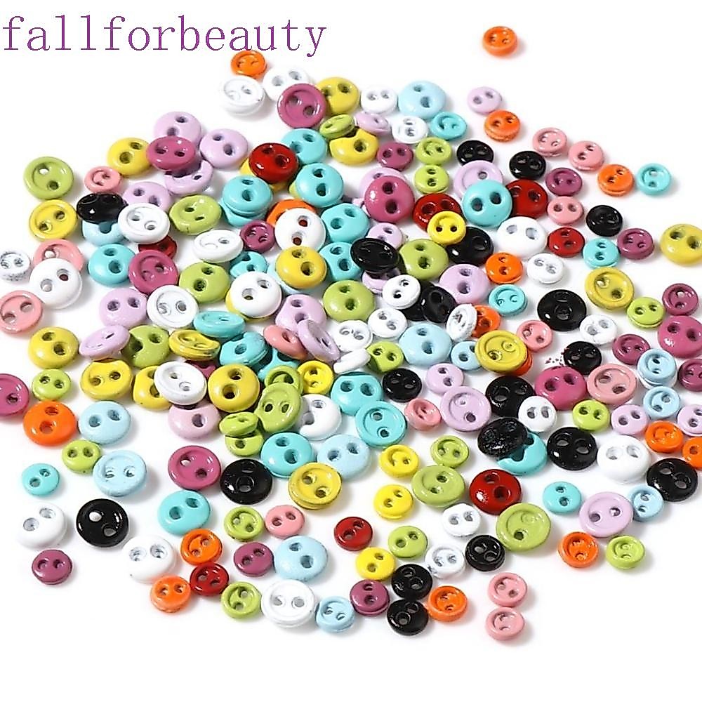 Fallforbeauty กระดุม ทรงกลม 2 รู ขนาด 3 4 5 มม. สีแคนดี้ สําหรับเย็บตุ๊กตา DIY