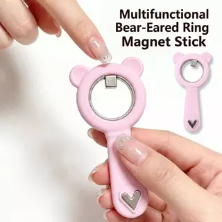 (seps) แม่เหล็กเล็บ Sti 1 ชิ้นมัลติฟังก์ชั่หมีสีชมพูหูเครื่องมือแม่เหล็กที่แข็งแกร่งสําหรับ DIY Cat Eye เจลเล็บ Home Salon (TH)