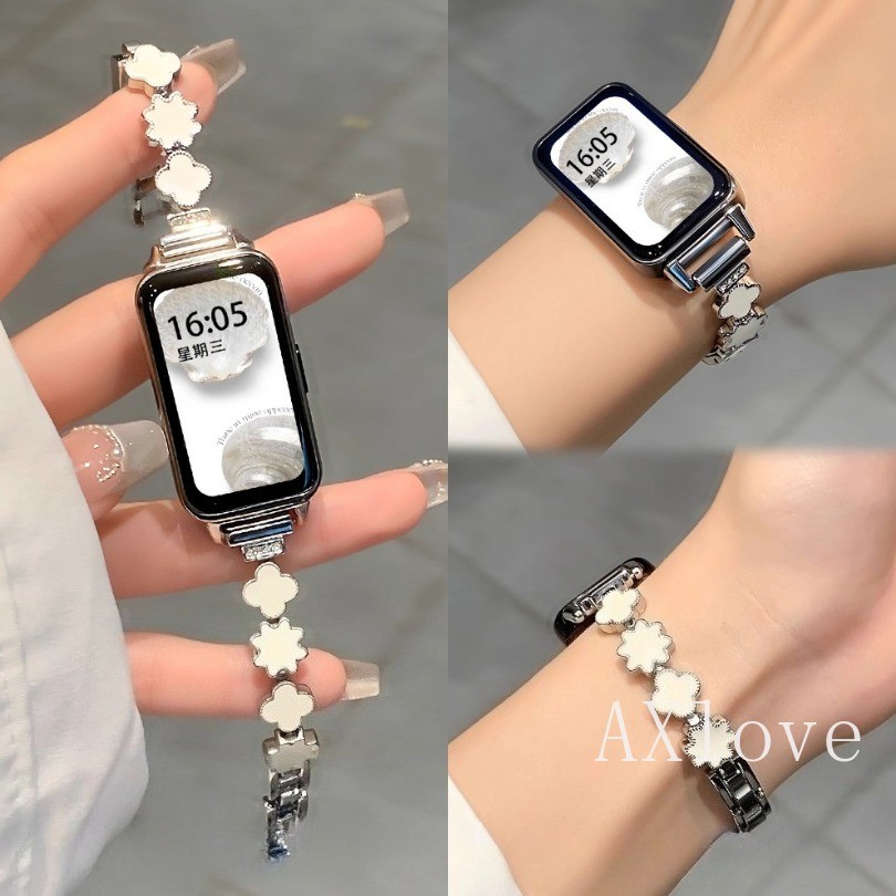 สายโลหะหรูหราสําหรับ Huawei Band 11 Pro 10 9 8 สร้อยข้อมือสําหรับ Huawei Honor Band 9 10 สายรัดข้อมือ