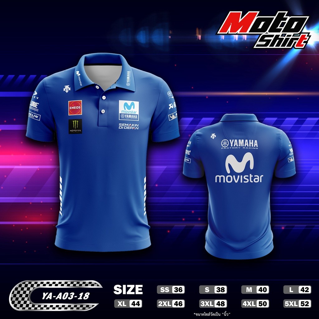 MOTOSHIRT เสื้อโปโล YAMAHA YA-A03-18Size S-3XL
