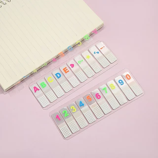Sticky Note Sticker Index แบบพลาสติก ตัวเลข 0-9 มีลวดลาย มีกาวด้านหลัง