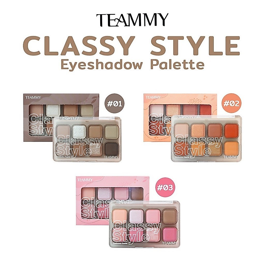 TEAMMY Classy Style Eyeshadow Palette [TE902] อายแชโดว์พาเลท 8 สี โทนสีสดใส ใช้ได้กับทุกลุค เนื้อเนียนละเอียดมาก ติดทน