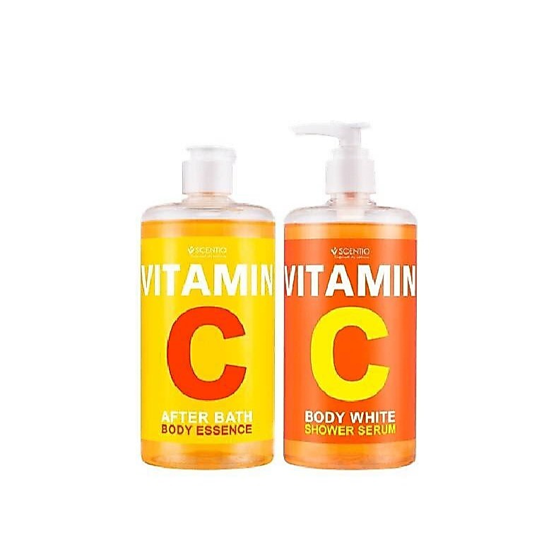 Scentio Vitamin C Boby White  เซนทิโอ วิตามินซี บอดี้ ไวท์ (ครีมอาบน้ำ,อาฟเตอร์ บาธ) 450 มล.