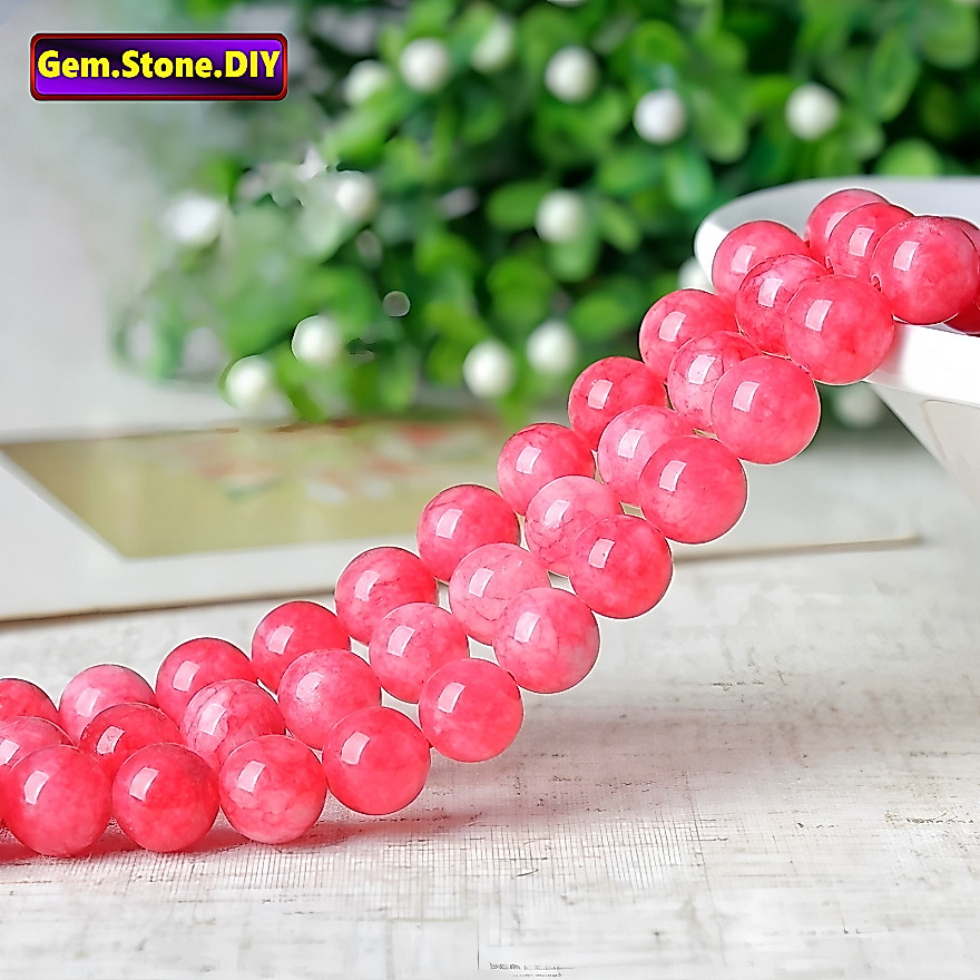 Rosy Chalcedony หินธรรมชาติ,หลวมลูกปัด Spacer สําหรับสร้อยข้อมือ/สร้อยคอ/แหวน/ต่างหู,ขายส่งทําด้วยมือ DIY เครื่องประดับ,สร้อยข้อมือหินคริสตัลแร่หินคริสตัลลูกปัด