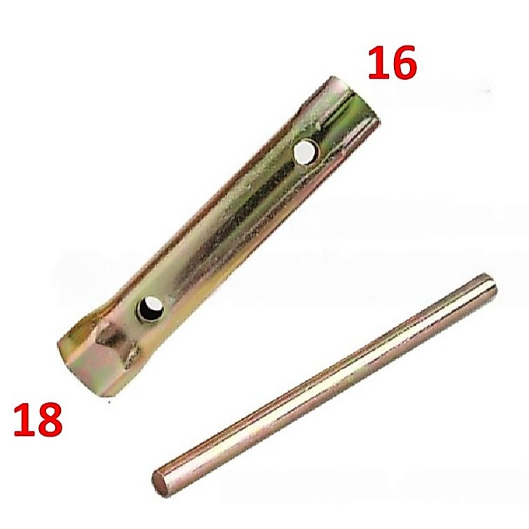 SKU-G098 บล๊อคขันหัวเทียนมอเตอร์ไซด์ เบอร์ 16กับ 18 ในแท่งเดียวกัน พร้อมแท่งขัน ยาว 10ซม.