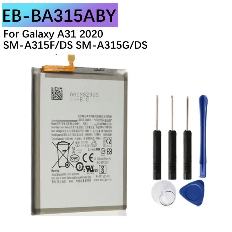 ยี่ห้อใหม่ EB-BA315ABY 5000mAh แบตเตอรี่สําหรับ Galaxy A31 2020 Edition SM-A315F/DS SM-A315G/DS แบตเ