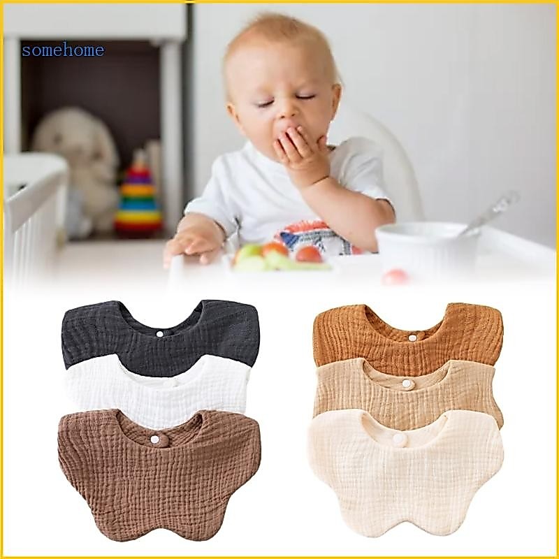 Some ดูดซับผ้าพันคอเด็ก Bib 3 ชิ้น Drooling ผ้าพันคอ Soft Teething Bib 6 ชั้นสําหรับทารกแรกเกิดเด็กวัยหัดเดิน 0-24 เดือน