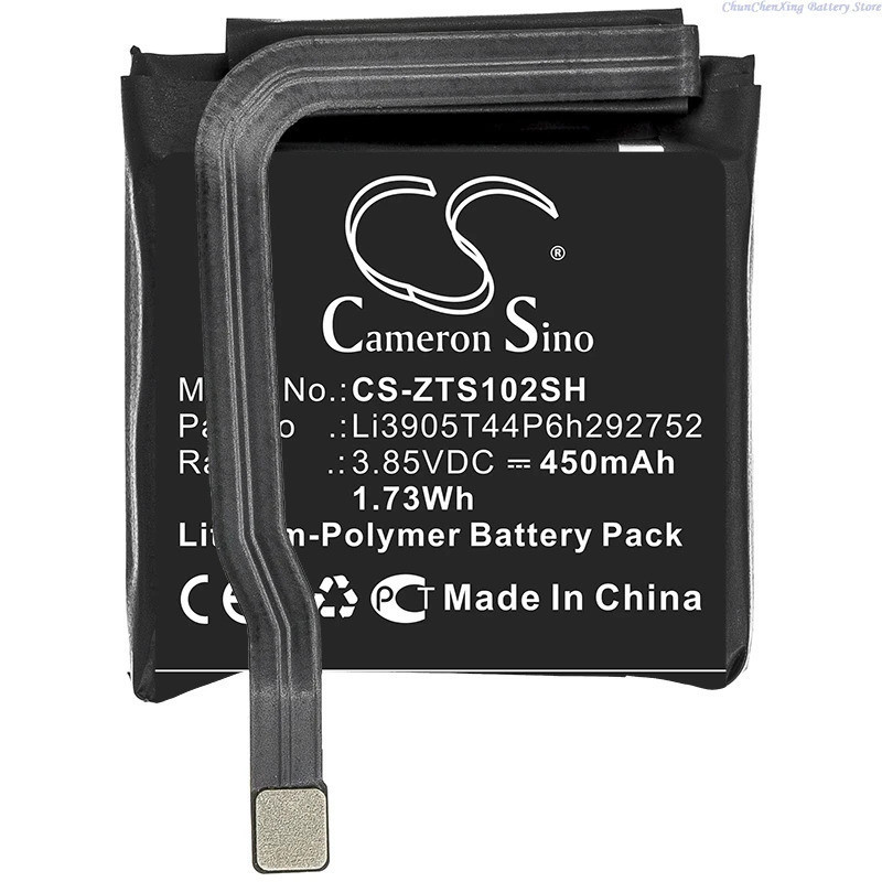 Cameron Sino 3.85V 450mAh CS-ZTS102SH แบตเตอรี่สมาร์ทวอทช์ Li3905T44P6h292752 สําหรับชุด Nubia Alpha