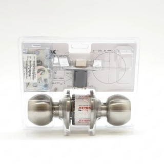 GlobalHouse SOLEX ลูกบิดห้องน้ำ สเตนเลส-304 รุ่น 5500 SS/BK สีสเตนเลส (แผง)