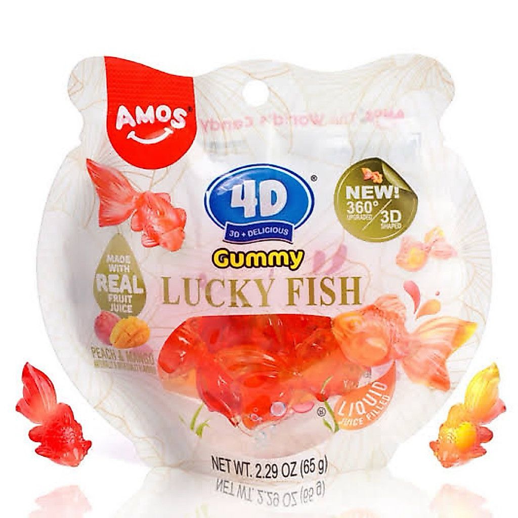 F/T/W 4D jelly lucky fish 35g. Peach&mangoมี4ตัวใน1ไ่อ เจลลี่ฟิช รสมะม่วง พีช รูปปลา