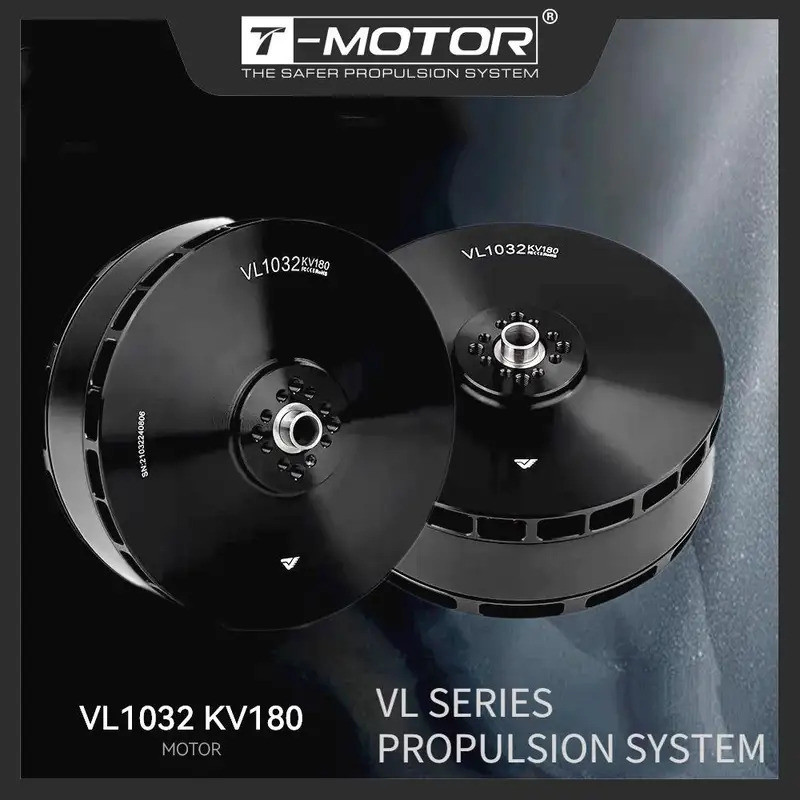 T-MOTOR มอเตอร์ไร้แปรง VL1032 KV180 VTOL 12S แรงดันไฟฟ้าสําหรับ Big Drone UAV อุตสาหกรรม w/ 32 กก.สู