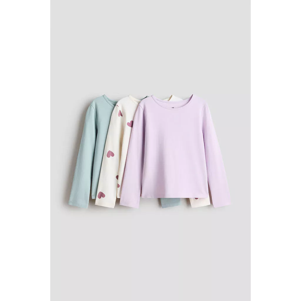 H&M(เอชแอนด์เอ็ม) เสื้อคอตตอน 3 ชิ้น เด็กหญิง 1343219_1