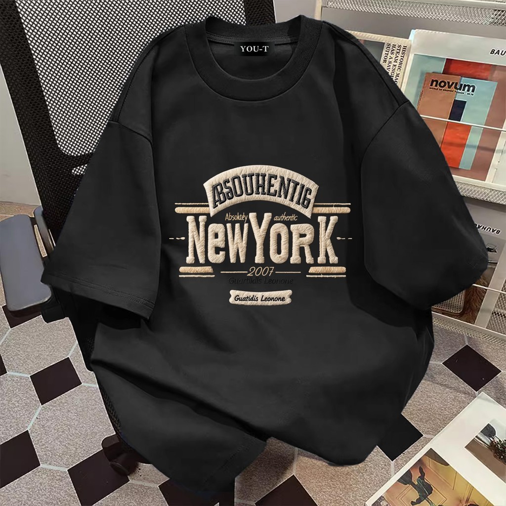 YOU-T เสื้อแฟชั่น ใส่สบาย เสื้อยืดแขนสั้น ลาย เสื้อ ผ้านิ่ม OVERSIZE แฟชั่น ผ้าฝ้าย 100% สไตล์เกาหลี "new york"