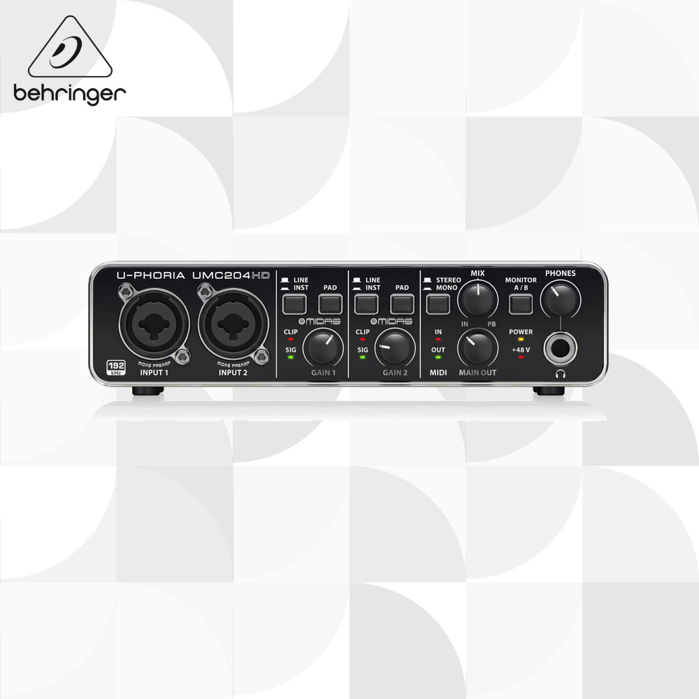 behringer UMC204HD USB Audio Interface อินเตอร์เฟสเสียง USB【ส่งตรงจากญี่ปุ่น】