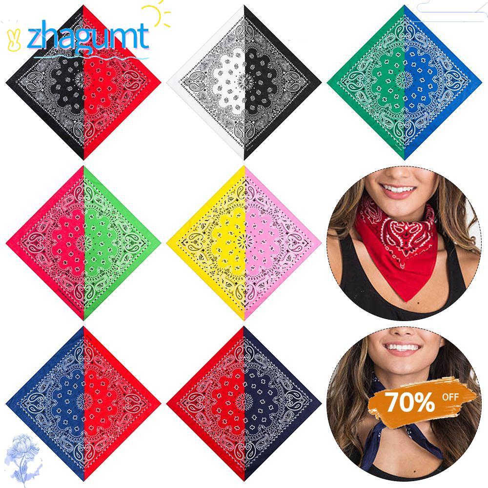 ZHAGUMT366 Bohemian Headband Neck Tie Hip-Hop ผู้ชายผู้หญิงดอกไม้ผ้าพันคอ