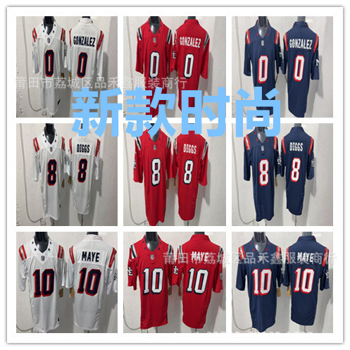 จัดส่งในวันเดียวกัน เสื้อรักบี้ Patriots No. 8-DIGS เบอร์ 10-12-0 รุ่นแฟชั่นปัก