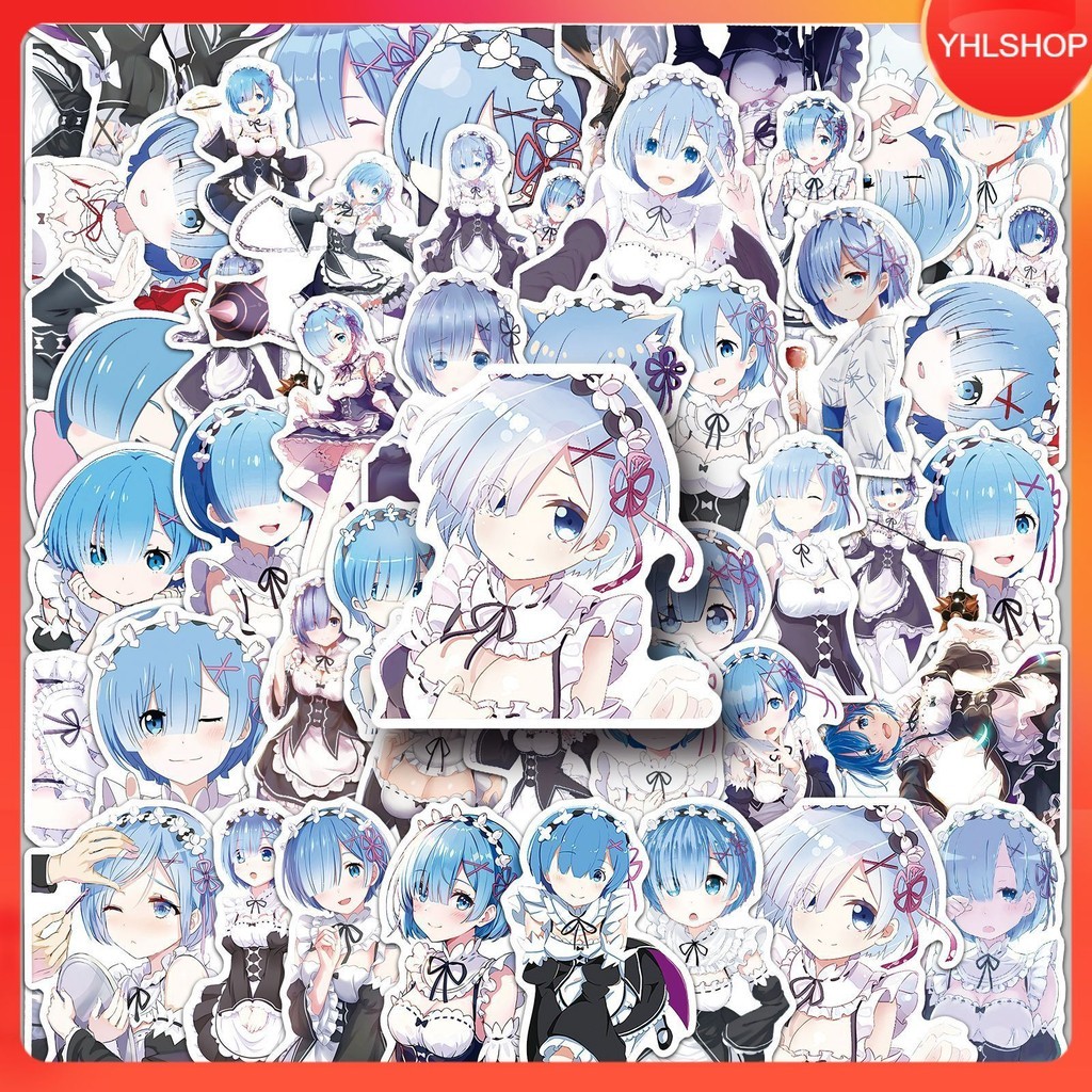 🍁🍁พร้อมส่ง 51แบบ Sticker เรม เมด รีเซทชีวิต ฝ่าวิกฤตต่างโลก Rem (レム) Maid Re:ZERO Japan Anime