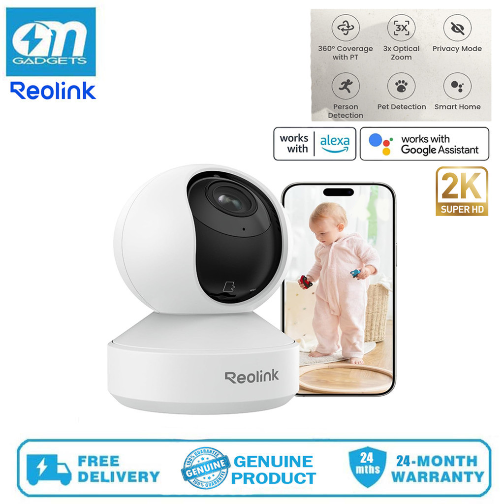 REOLINK E1 Zoom Smart 2K+ Super HD & Tilt Dual-Band Wi-Fi 6 Indoor Security Camera with 3X Optical Z