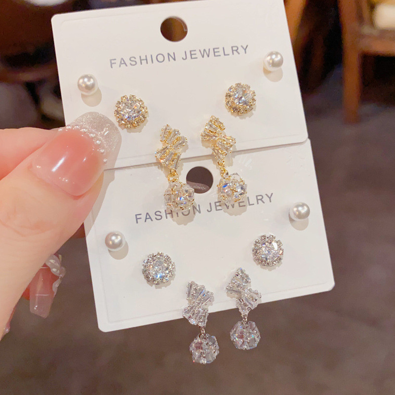 ชุดเครื่องแต่งกายสไตล์เกาหลี พร้อมโบว์และต่างหู 3 ชิ้น