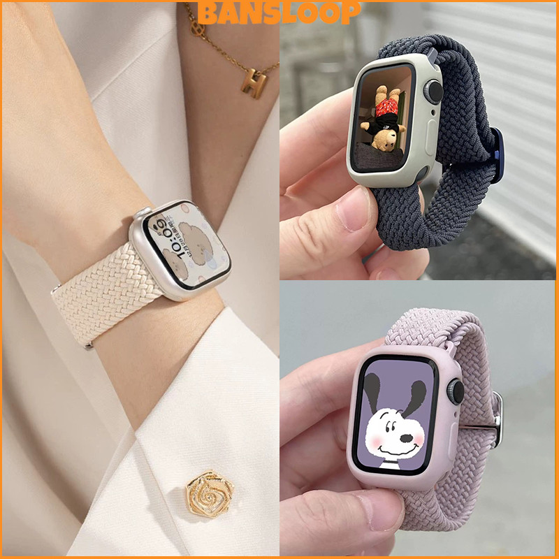 สายรัดยืดหยุ่นไนล่อนถัก for IWatch Apple Watch Ultra 3 2 SE Series 11 10 9 8 7 6 5 4 3 49 46 45 44มม 42มม 41มม 40 38มม – โปรปัง