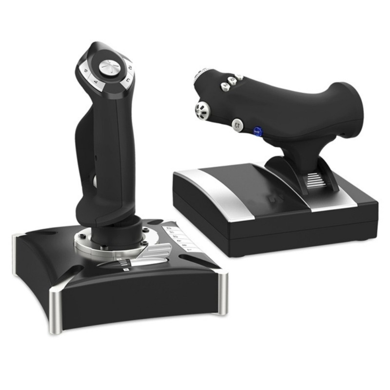 Doublebuy Vibration Feedback Flight Simulators จอยสติ๊กปรับแต่งปุ่ม Ergonomic Grip เที่ยวบินความแม่น