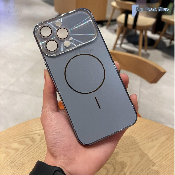 หรูหราแก้วเลนส์หน้าต่างขนาดใหญ่แม่เหล็กกรณีโทรศัพท์สําหรับ ไอโฟน 17 16 15 14 13 มือโปร สูงสุด ป้องกันการลื่นและป้องกันการหล่นฝาครอบห - รูปที่ 6