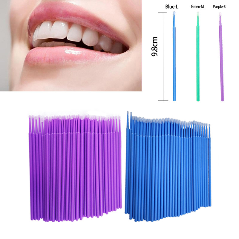 100 ชิ้นทันตกรรมแปรงไมโครแบบใช้แล้วทิ้ง Applicators Micro แปรงทันตกรรม Odontologia เครื่องมือขยายทันตแพทย์