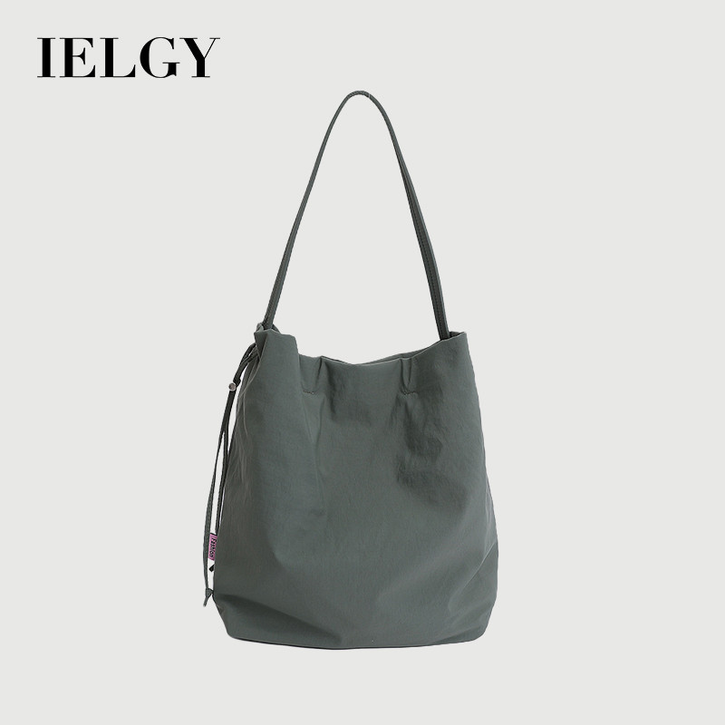 IELGY กระเป๋าถือหนังไวนิลขนาดใหญ่ สไตล์เรียบง่าย ใช้งานได้ทุกวันในฤดูร้อน
