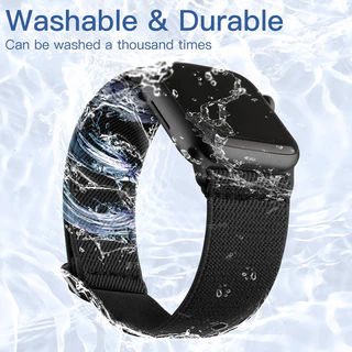 สายยางยืดไนลอนถักสำหรับ iWatch Series 11/10/9/8/7/6/5/4/3/2/1/SE (46mm49mm45mm44mm42mm40mm38mm41mm)