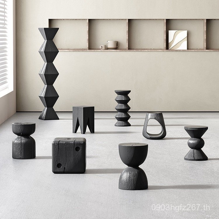 สไตล์เงียบคาร์บอนสีดําไม้ Pier เก้าอี้ B & B ห้องนั่งเล่นตกแต่งชา Pier Creative ด้านข้างตาราง Design