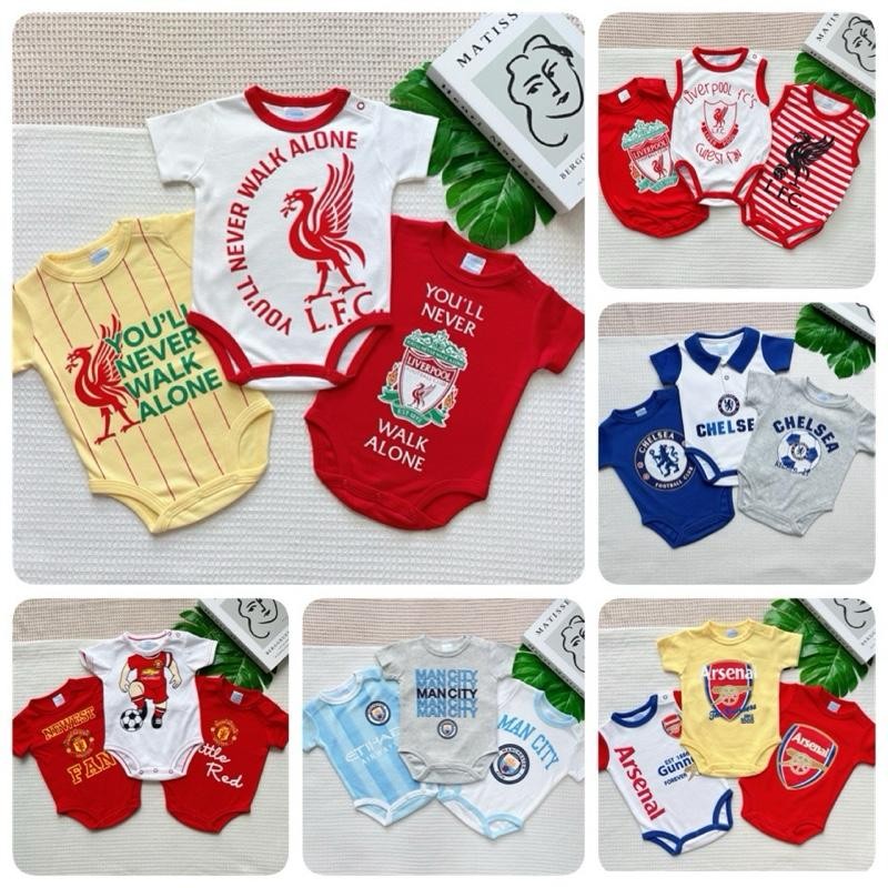 ตะกร้าทีมฟุตบอล บอดี้สูทเด็กแรกเกิด 0-9 เดือน ทีมฟุตบอลเด็ก เด็กผู้หญิง เด็กผู้ชาย