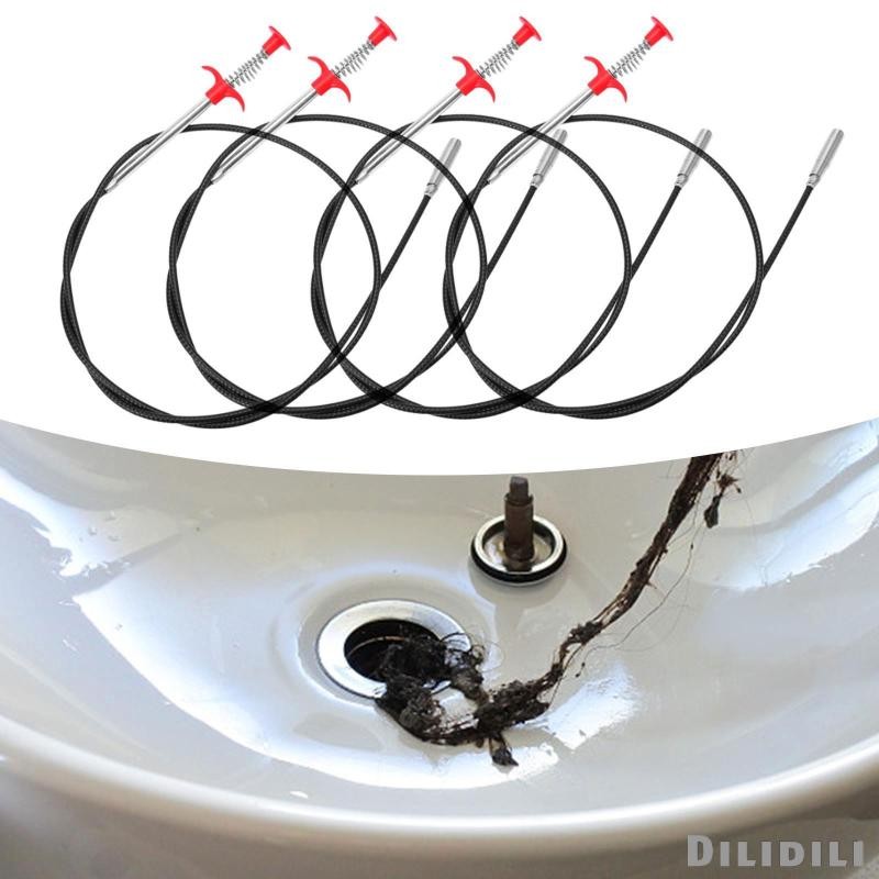 [Dilidili] 4x Drain Snake Hair Drain Clog Remover เครื่องมือทําความสะอาดรางน้ํา, น้ํายาทําความสะอาดท