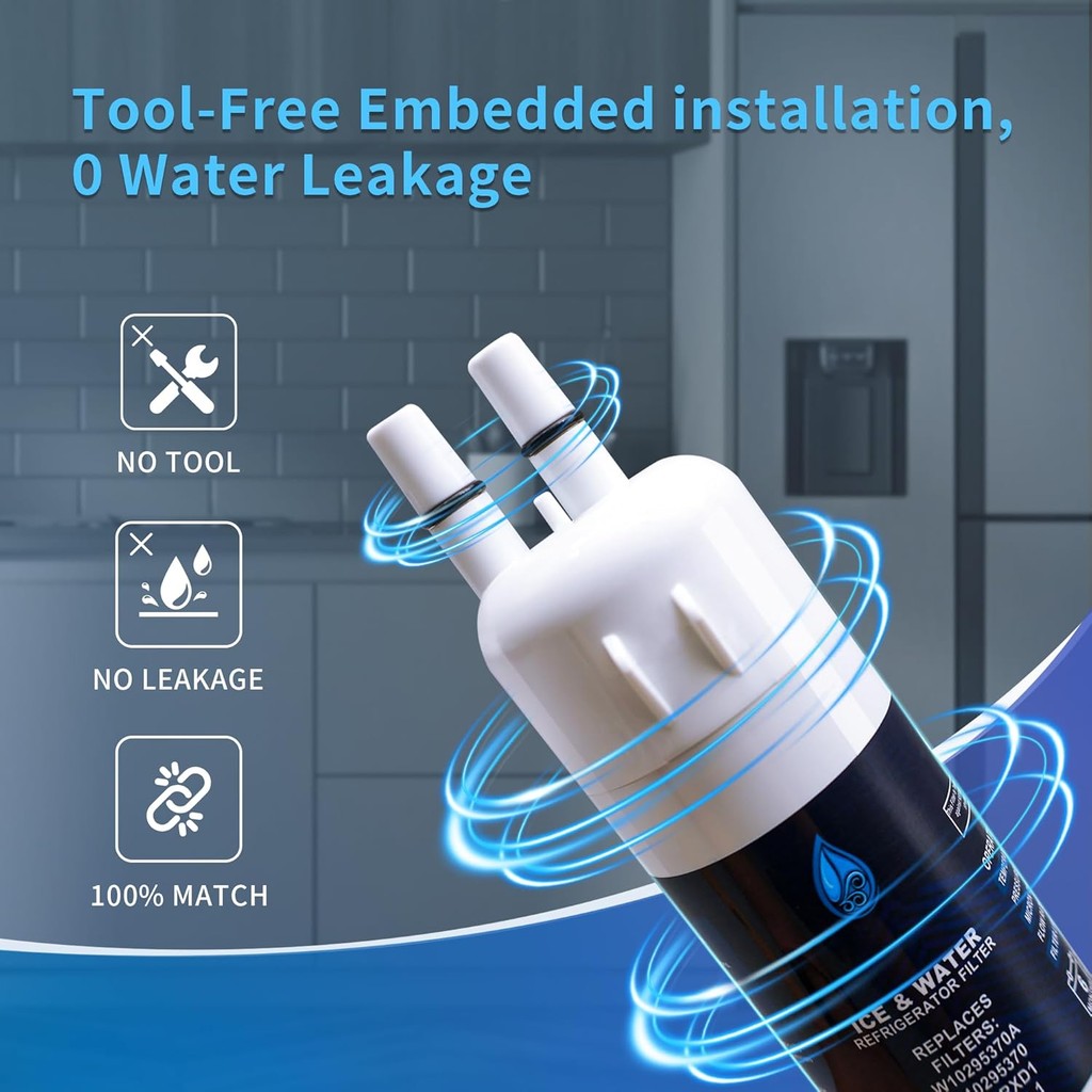 สําหรับ W10295370อุปกรณ์เสริมสินค้าเปลี่ยนเครื่องกรองน้ํา ใช้ได้กับ EDR1RXD1, กรอง 1, W10295370, 46-