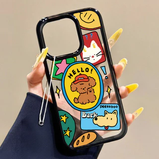 Hard Acrylic Case เคส for iPhone 18Pro 17 11 16 13 15 14 12 Pro Max เคสไอโฟน11 เคสโทรศัพท์มือถือกันกระแทกป้องกันสีเหลือง